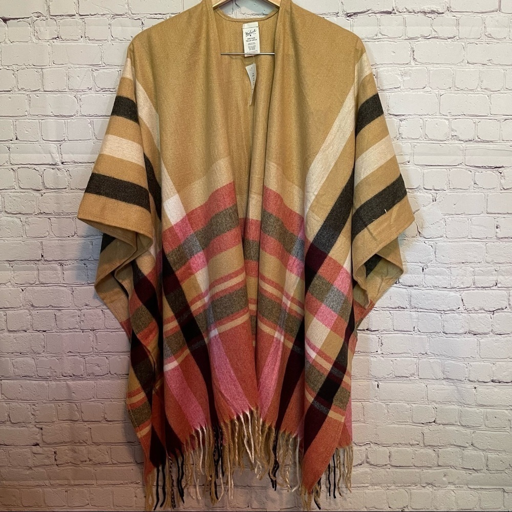 NWT Woolrich Plaid Blanket Wrap in Justine One Size